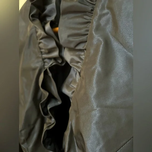 NWT Women’s Xscape blue organza long sleeve ruffled top Sz 12 - Picture 7 of 8